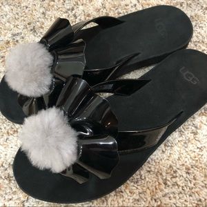 UGG Flip Flop Furball Sandals